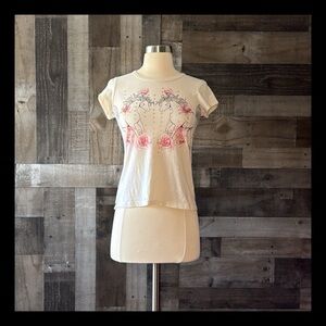 Belle du Jour cream top girls large unicorn floral hearts Lovecore girlhoodcore